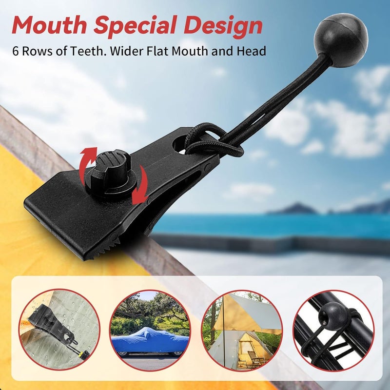 CLIO Large Tarp Clips Heavy Duty Lock Grip, 48 Pack Clamps Heavy Duty Camping Awnings Caravan Canopies Car Swimming Pool Boat Cover Tarp Clip - Image 5